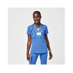 Figs capri blue Yola top